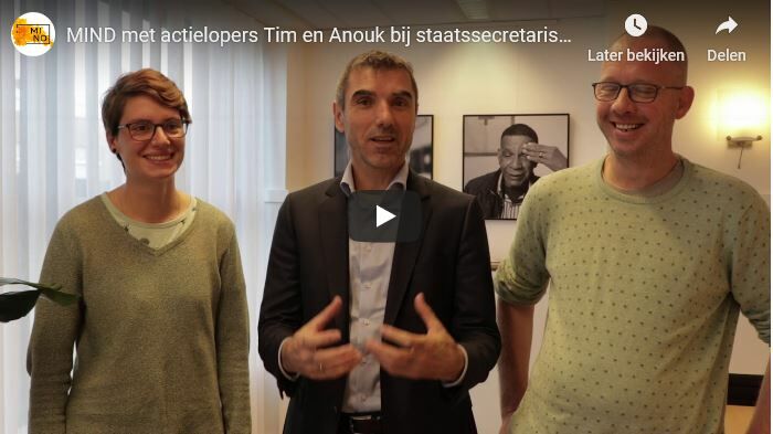 Foto bij filmpje Tim en Anouk bij staatssecretaris Blokhuis